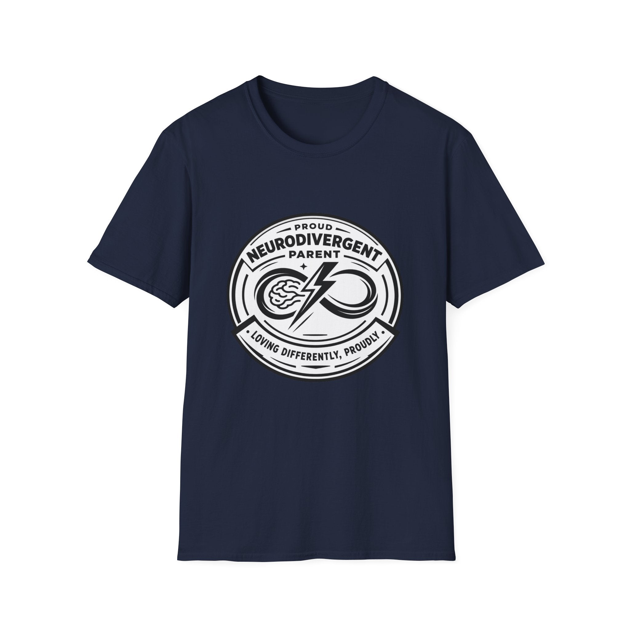 Proud Neurodivergent Parent B&W Badge T-Shirt