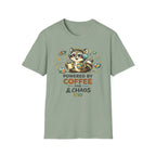 Powered by Coffee and Chaos Racoon T-Shirt