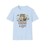 Powered by Coffee and Chaos Racoon T-Shirt