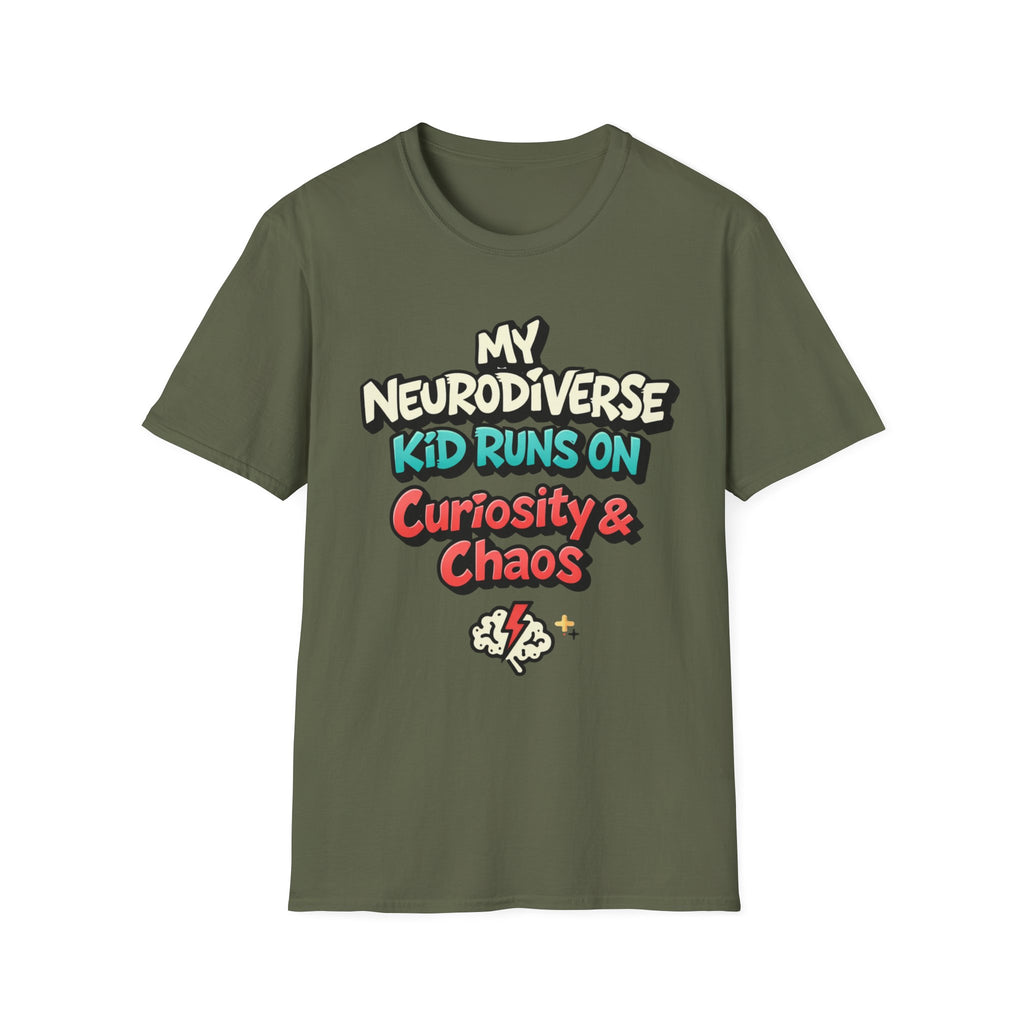My Neurodiverse Kid Runs on Curiosity & Chaos T-Shirt