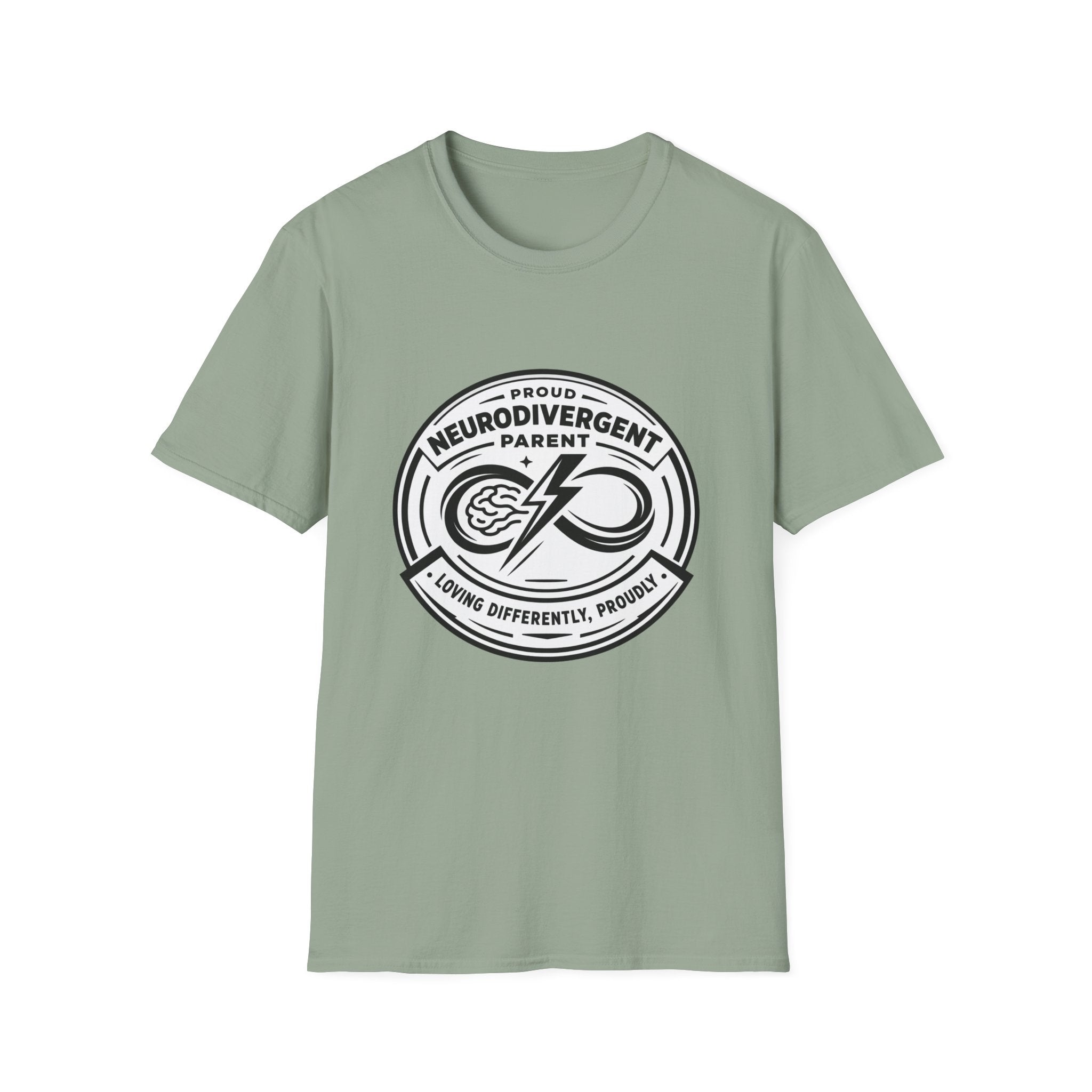 Proud Neurodivergent Parent B&W Badge T-Shirt