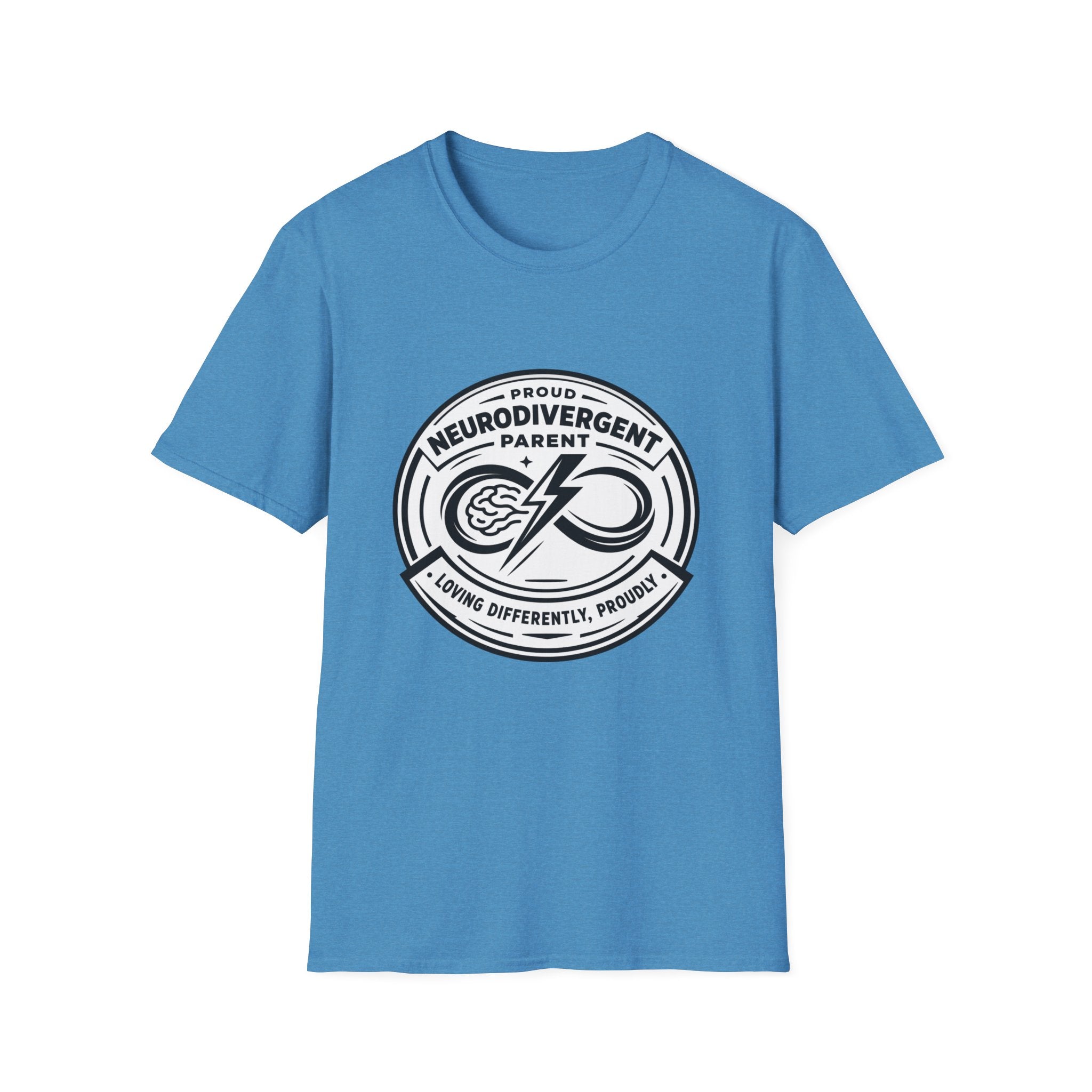 Proud Neurodivergent Parent B&W Badge T-Shirt