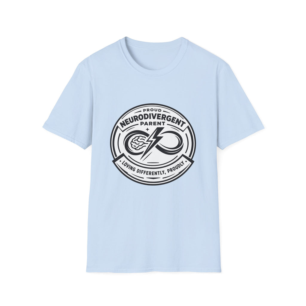 Proud Neurodivergent Parent B&W Badge T-Shirt