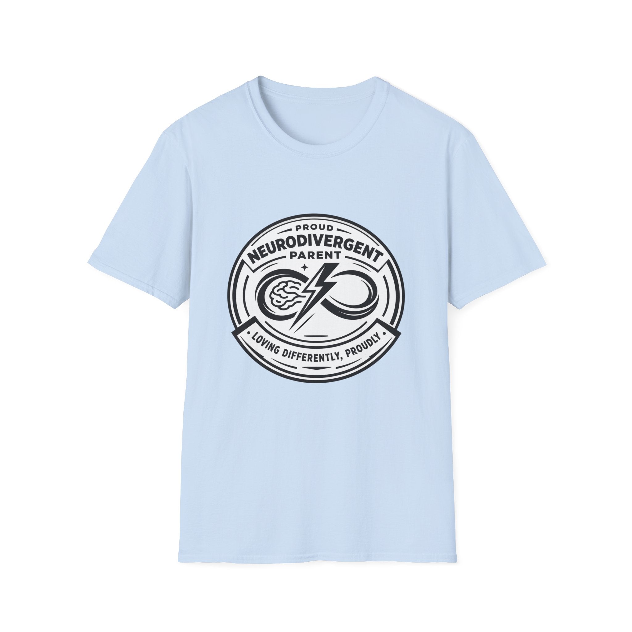 Proud Neurodivergent Parent B&W Badge T-Shirt