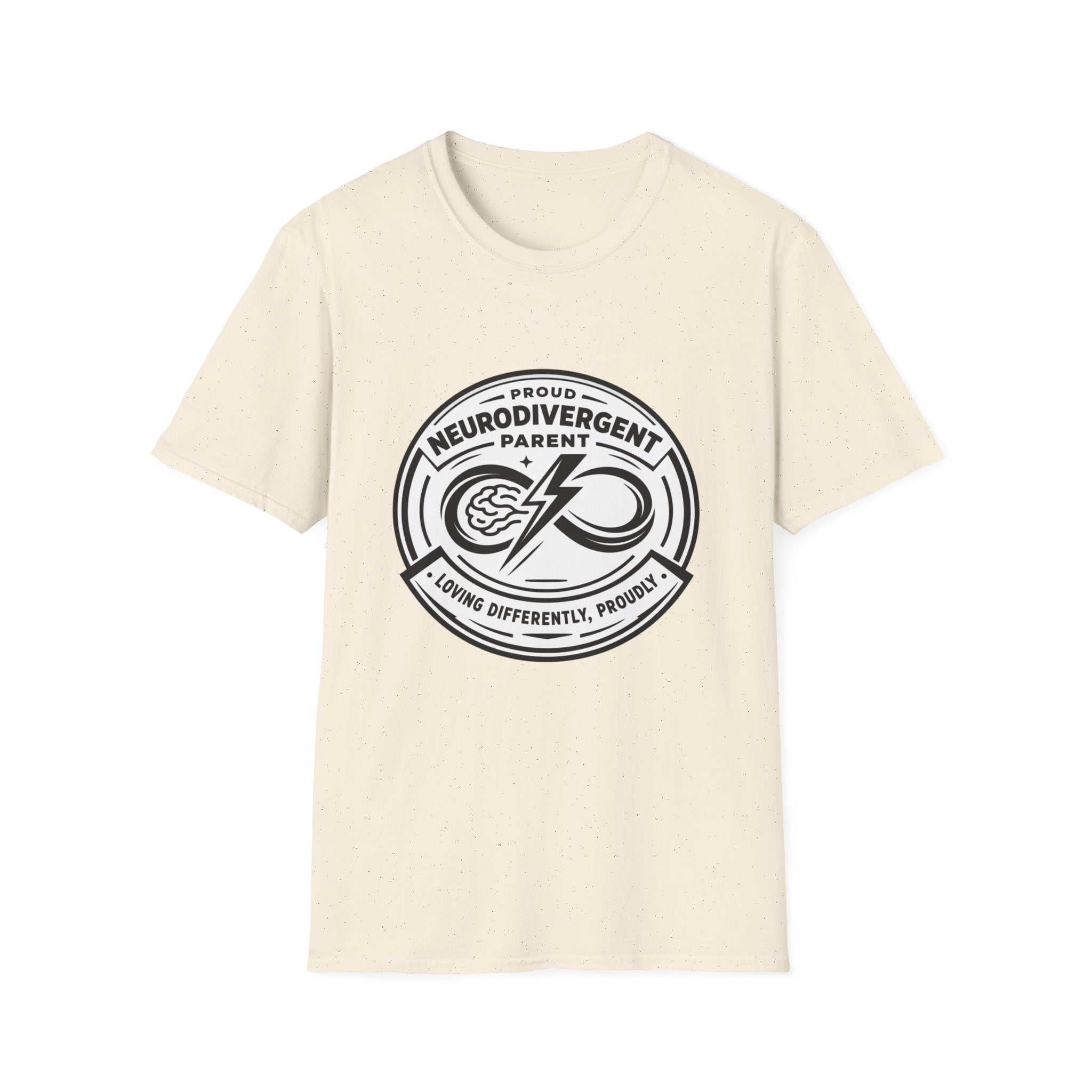 Proud Neurodivergent Parent B&W Badge T-Shirt