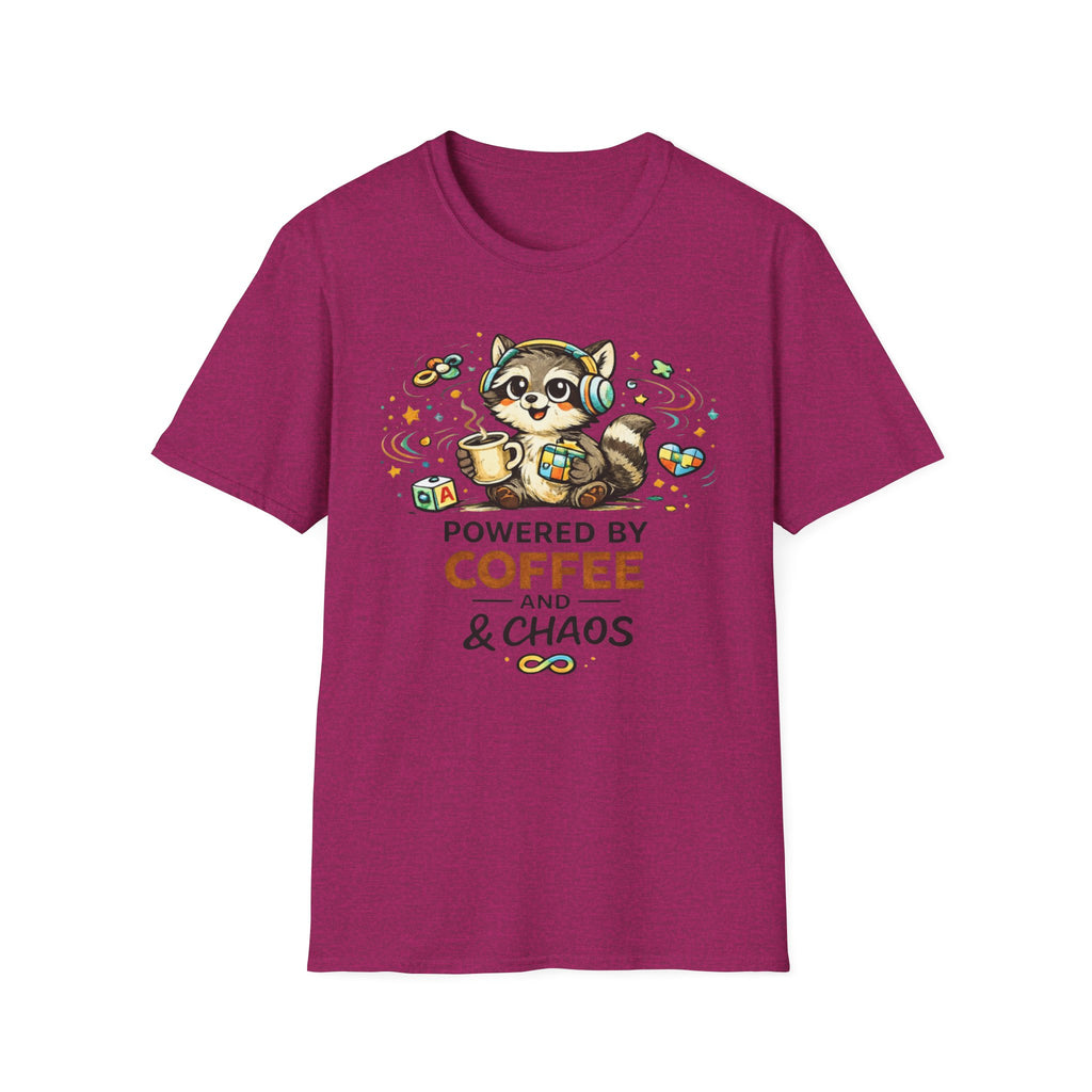 Powered by Coffee and Chaos Racoon T-Shirt
