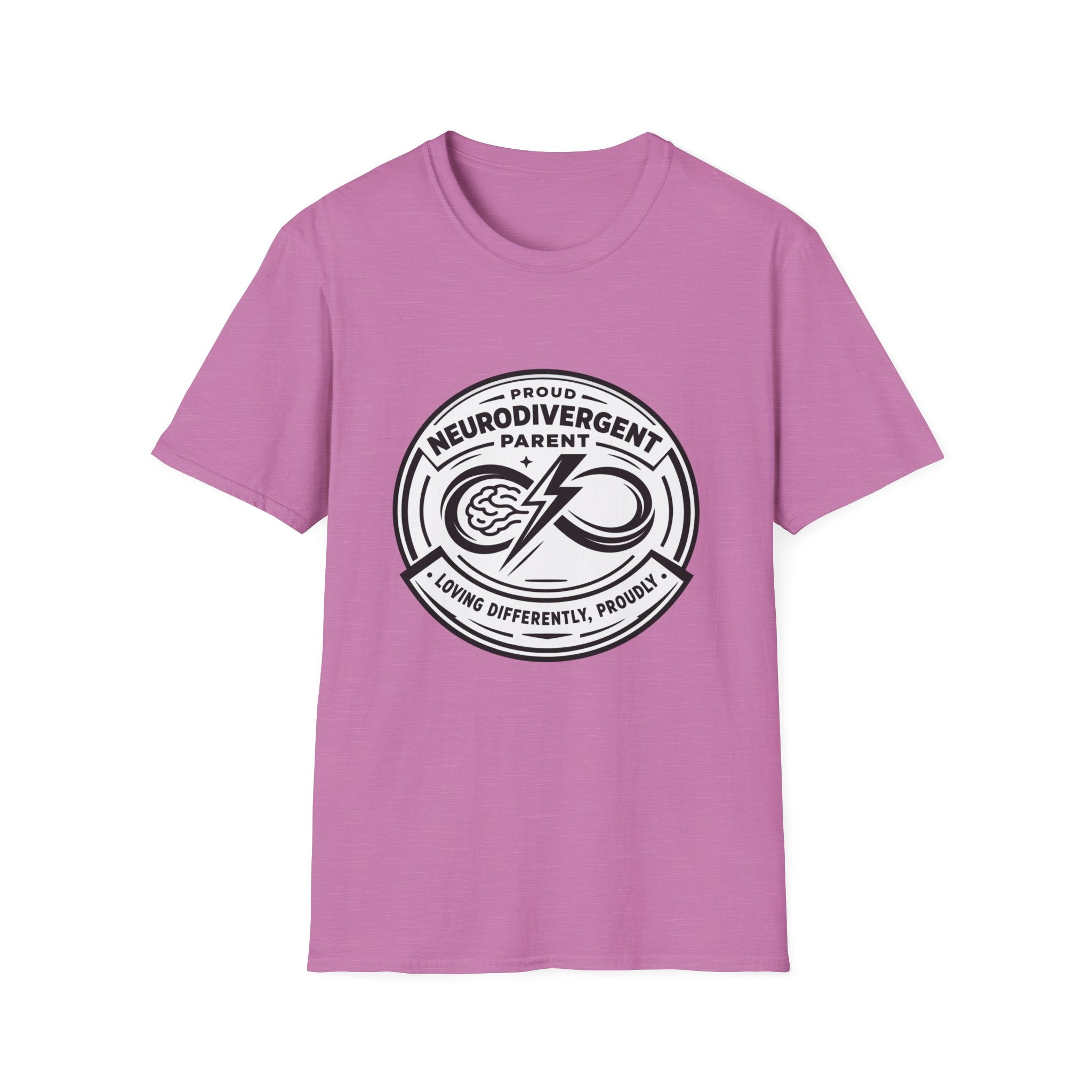 Proud Neurodivergent Parent B&W Badge T-Shirt