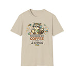 Powered by Coffee and Chaos Racoon T-Shirt