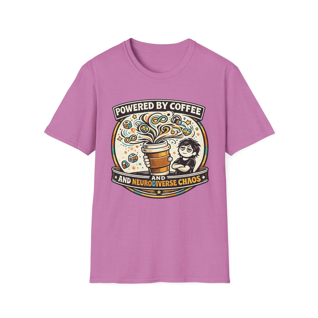 Powered by Coffee and Neurodiverse Chaos Parent T-Shirt