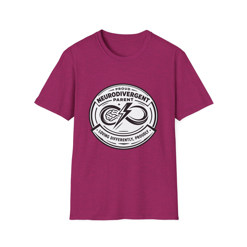 Proud Neurodivergent Parent B&W Badge T-Shirt