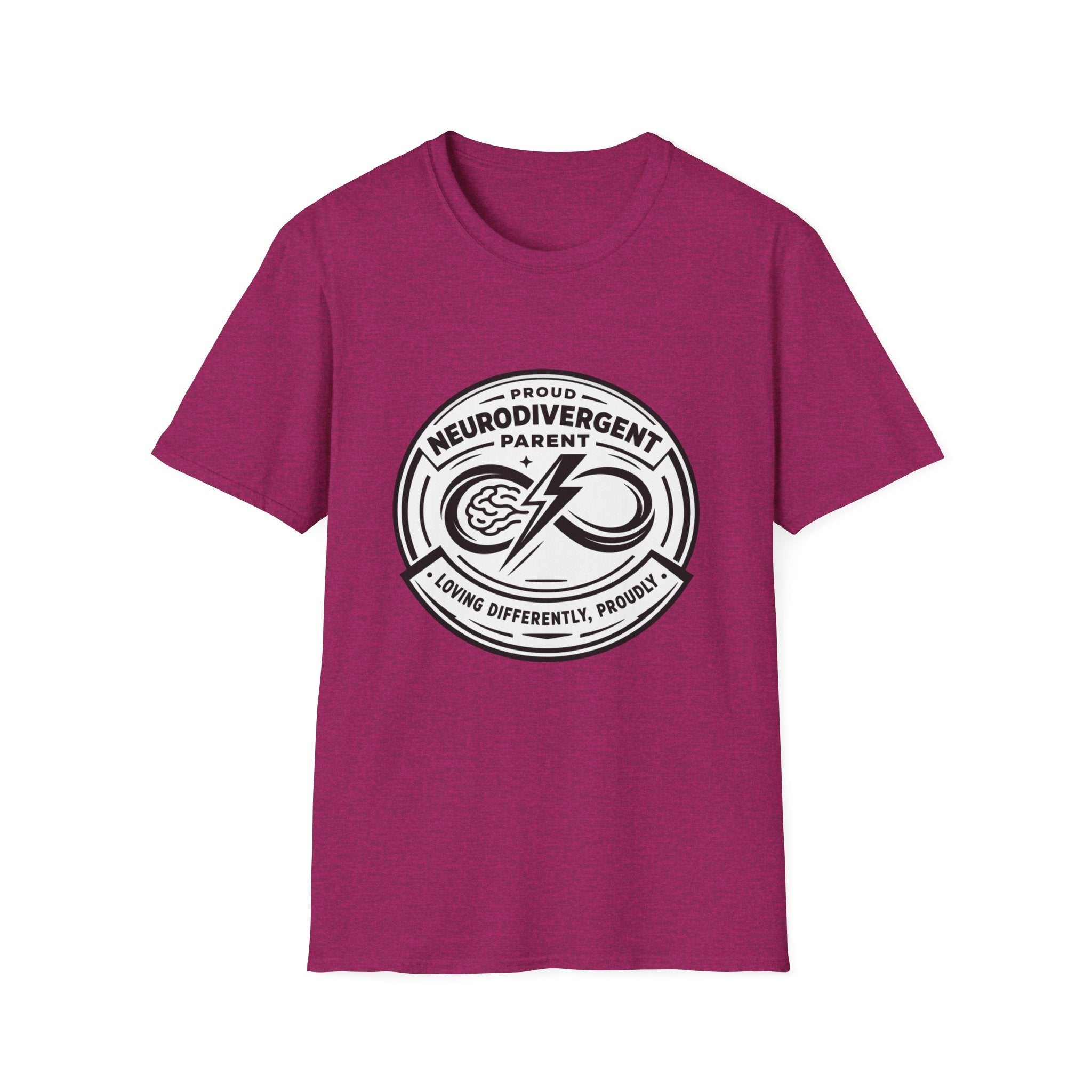 Proud Neurodivergent Parent B&W Badge T-Shirt