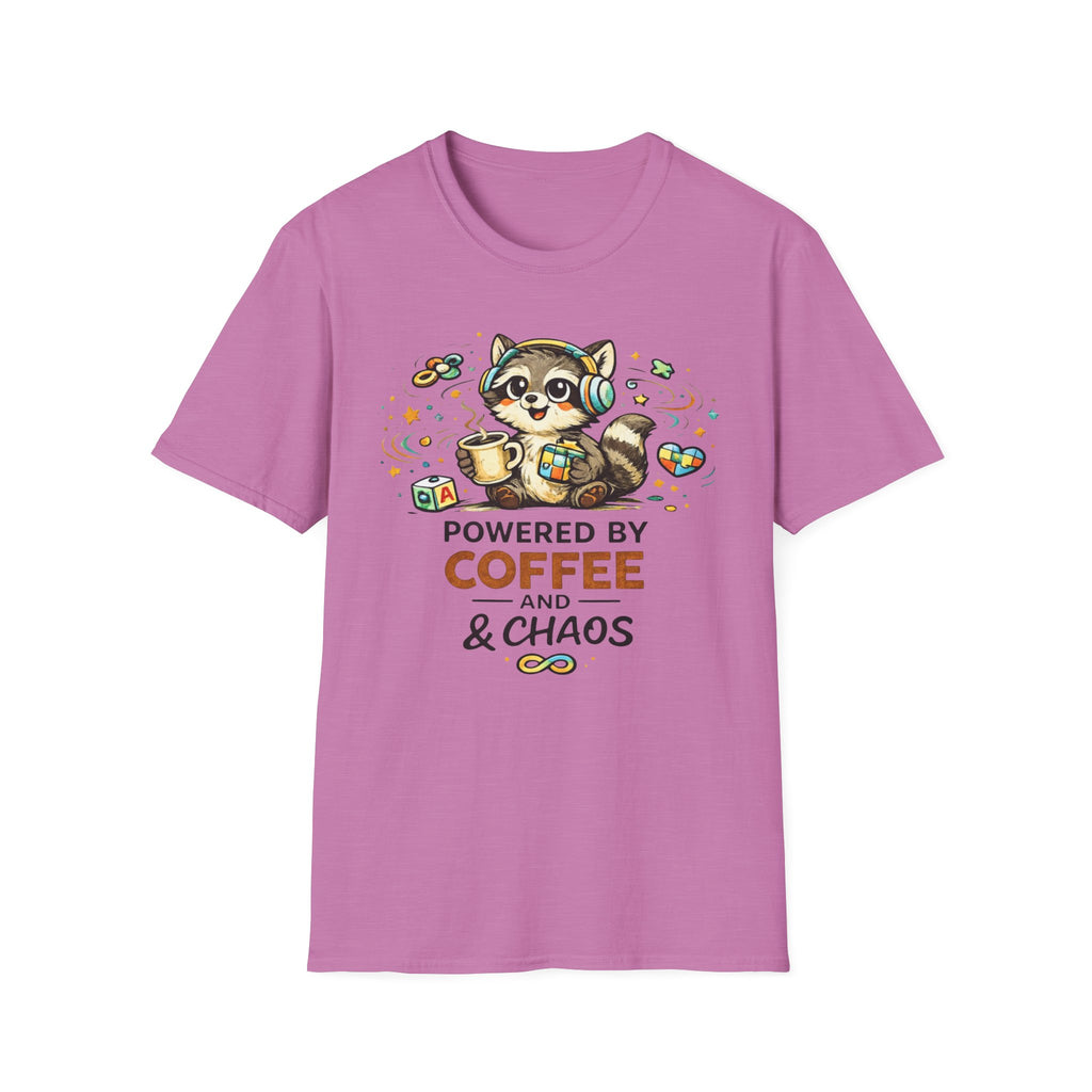 Powered by Coffee and Chaos Racoon T-Shirt