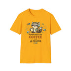 Powered by Coffee and Chaos Racoon T-Shirt