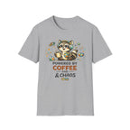 Powered by Coffee and Chaos Racoon T-Shirt